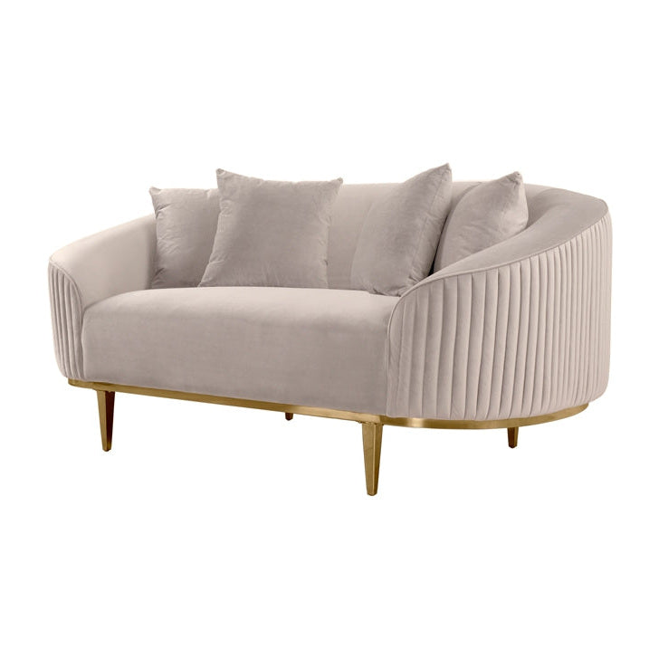 Ella Two Seat Sofa - Chalk - Brass Base