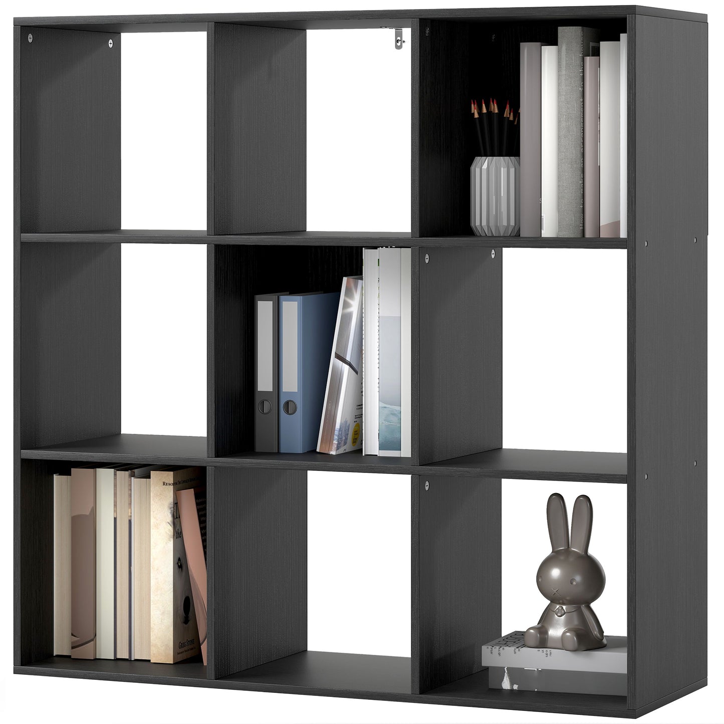 9 Cube Storage Unit Cabinet Bookcase Display Shelves, Black