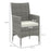 2 Pieces Outdoor Rattan Armchair Garden Dining Chair Set Mixed Grey