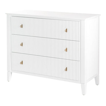 Heidi White Chest of Drawers Brass/Silver