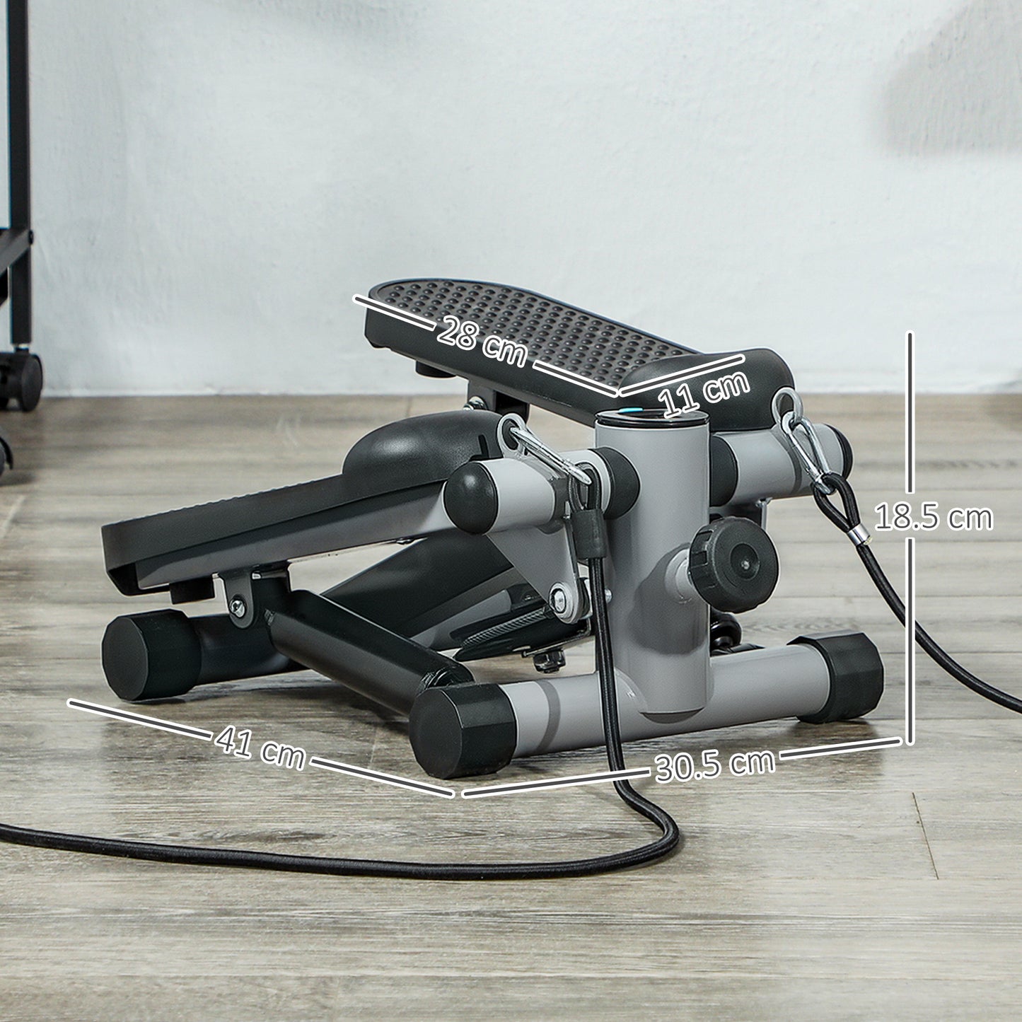 Mini Stepper, Compact Step Machine Exerciser with Resistance Bands