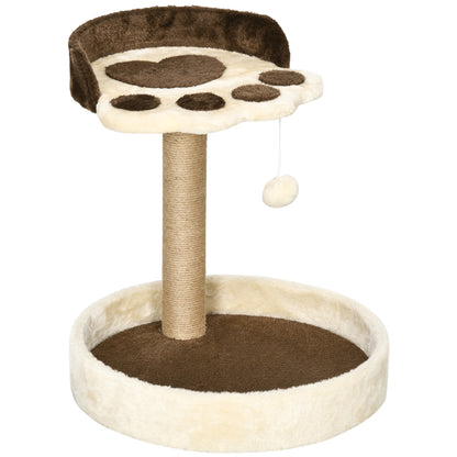 44cm Cat Tree with Sisal Cat Scratching Post, Toy Ball - Brown
