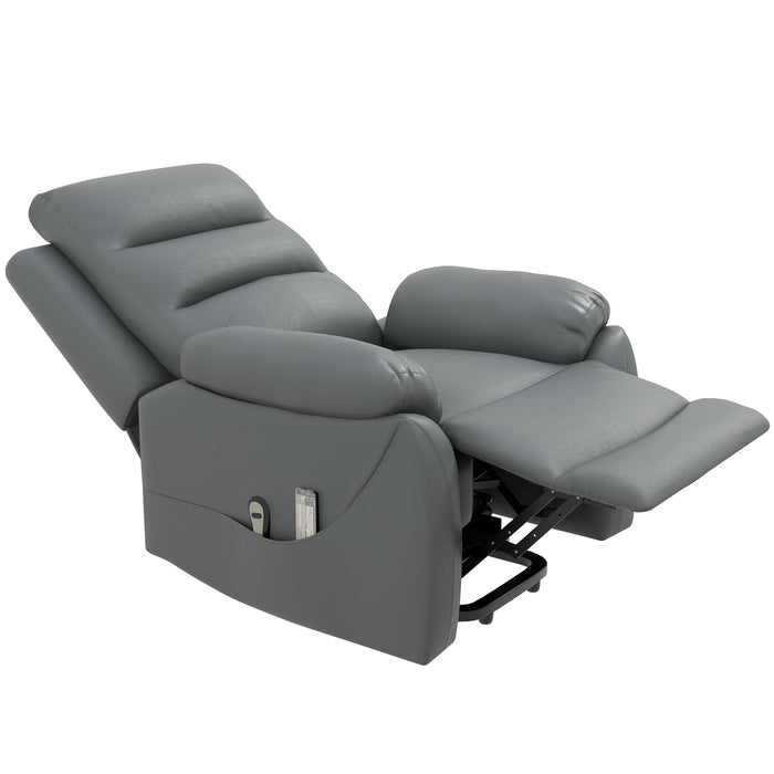 Electric Riser and Recliner Chairs for Elderly, PU Leather Power Lift Recliner Armchair with Vibration Massage, Side Pockets