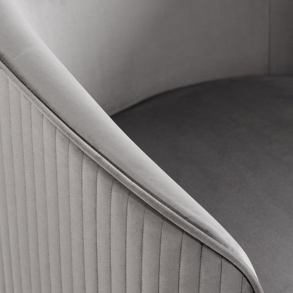Ella Dining Chair - Dove Grey - Brass Base