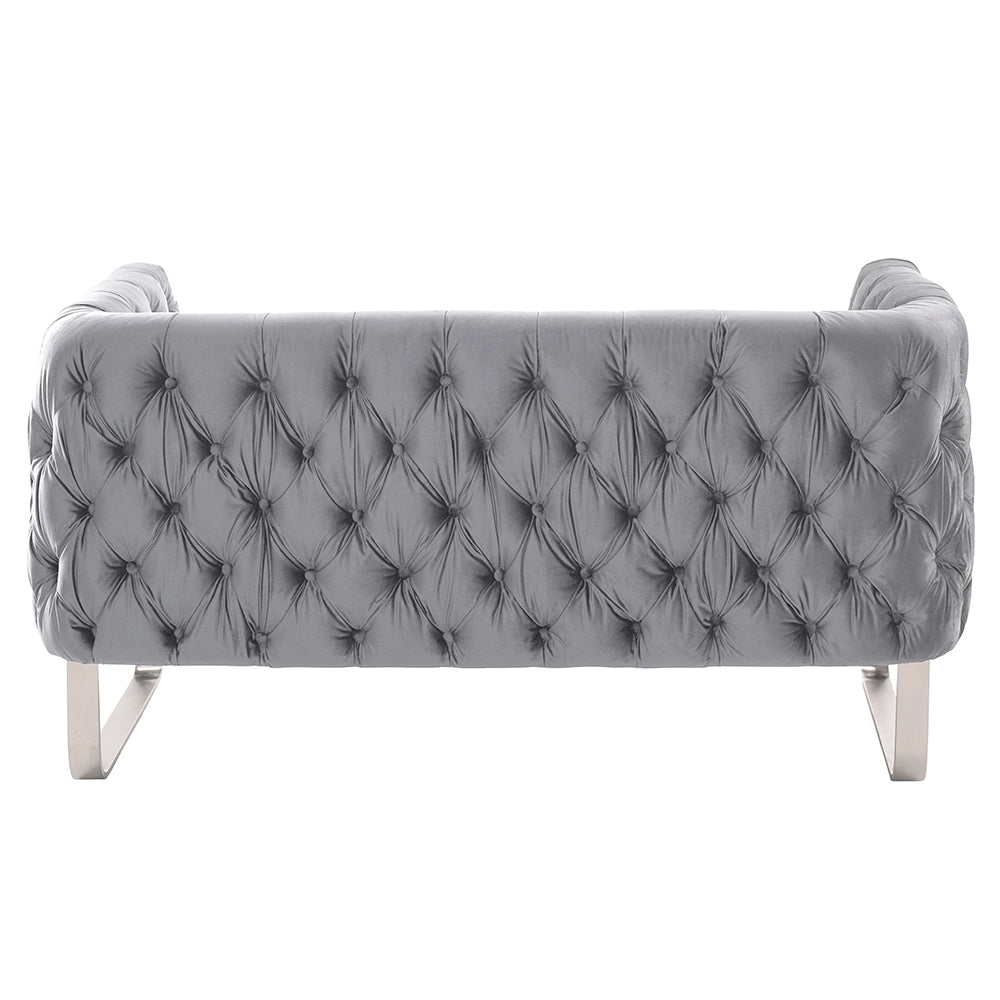Grosvenor Two Seat Sofa - Dove Grey - Brushed Silver