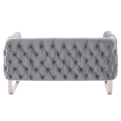 Grosvenor Two Seat Sofa - Dove Grey - Brushed Silver