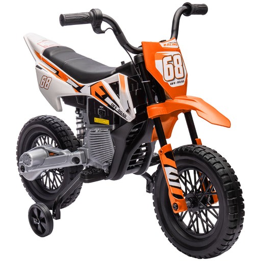 12V Kids Electric Motorbike w/ Twist Grip Throttle, Music - Orange