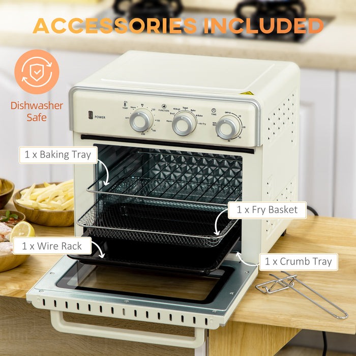 7-in-1 Toaster Oven, 20L 4-Slice Convection Oven with Warm, Broil, Toast, Bake, Air Fryer, 60min Timer and Adjustable Thermostat