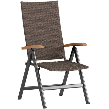 Outdoor Folding Rattan Chair, Dining Chair, Brown