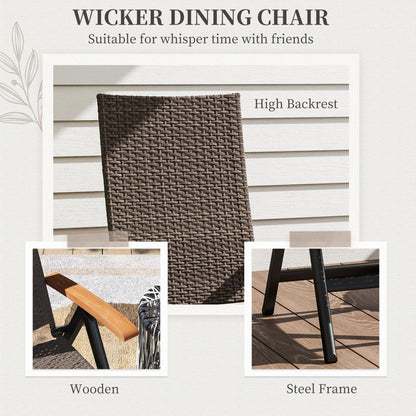 Outdoor Folding Rattan Chair, Dining Chair, Brown