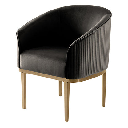 Ella Dining Chair - Black - Brass Base