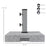 Granite Parasol Base, 28kg Heavy Duty Square Umbrella Stand with Wheels, Retractable Handle, Stainless Steel Tube, Grey