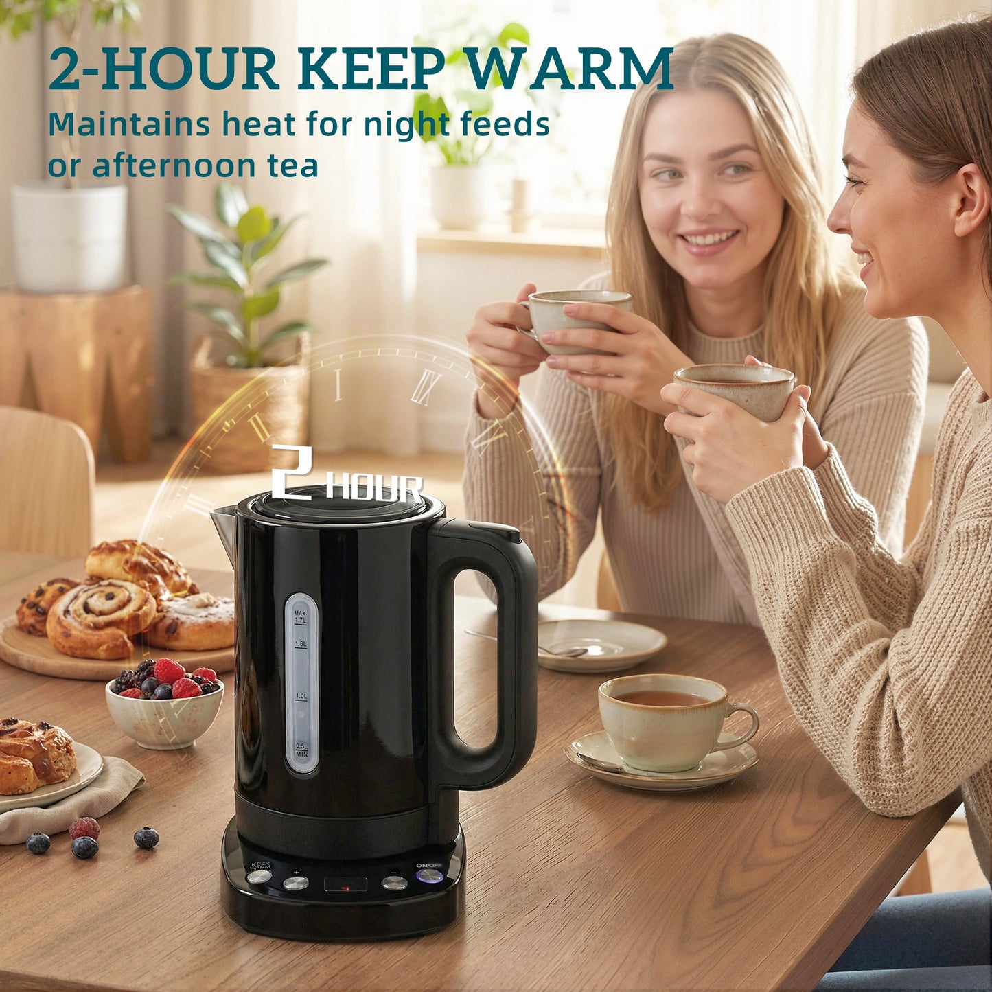 Electric Kettle, 1.7L Fast Boil, 3kW Water Kettle with Strix Thermost