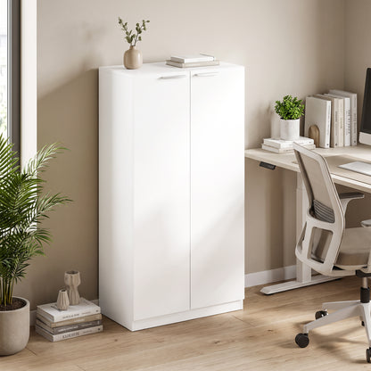 3-Tier Wooden Storage Cabinet Cupboard Soft Close 120 cm Tall White