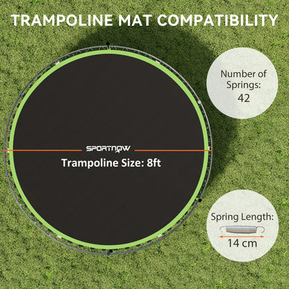 Trampoline Mat with 42 V-Hooks, for 8ft Trampoline, Green