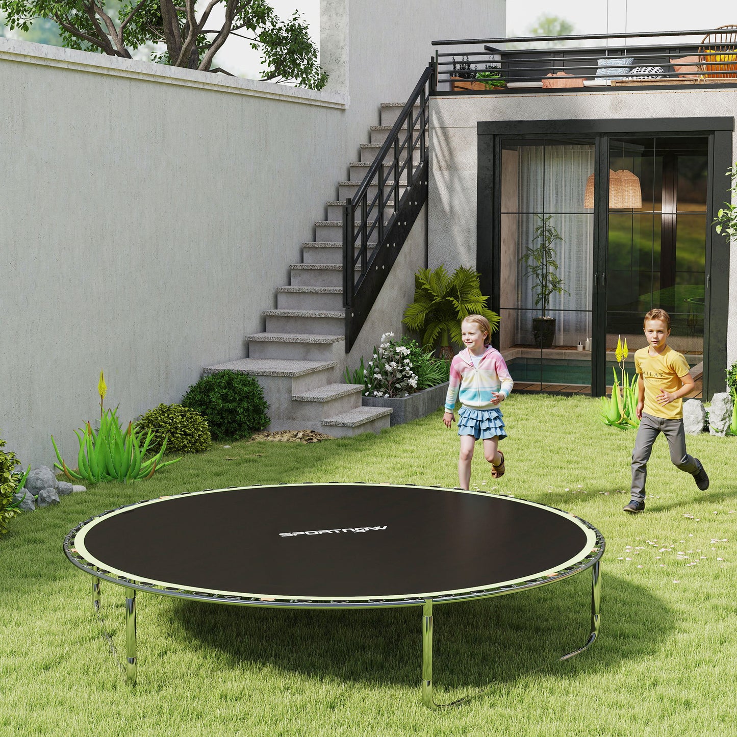 Trampoline Mat with 42 V-Hooks, for 8ft Trampoline, Green