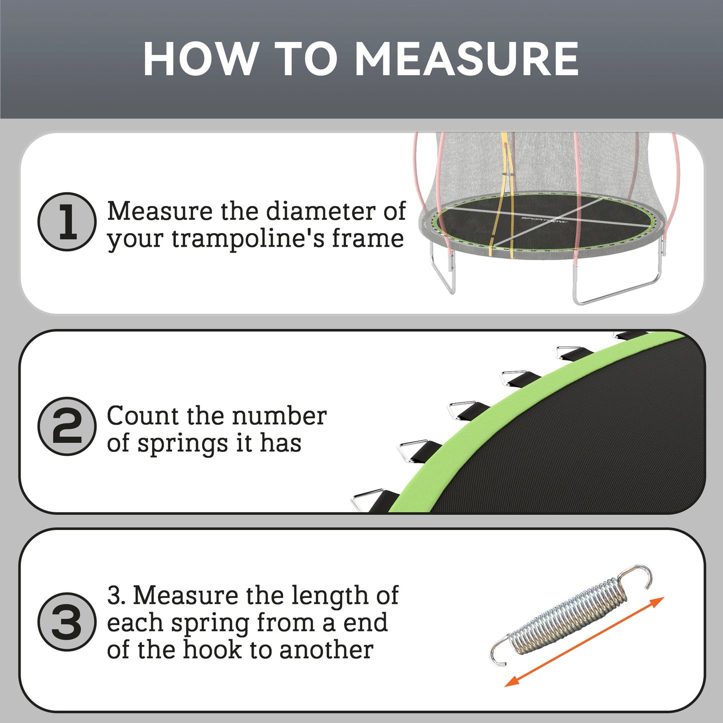 Trampoline Mat with 42 V-Hooks, for 8ft Trampoline, Green