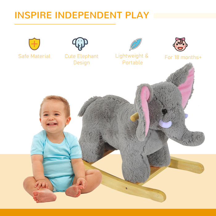 Kids Plush Ride On?Elephant-Grey