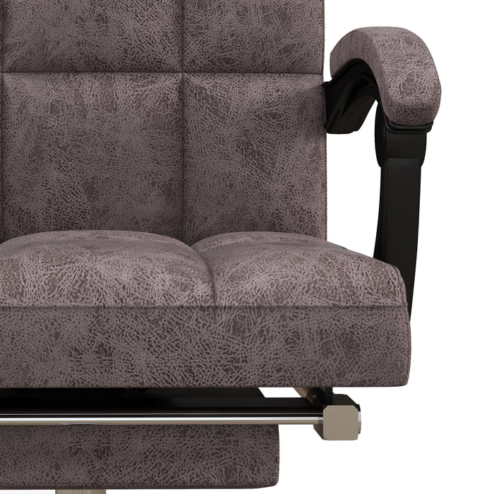 Executive Vibration Massage Office Chair, Microfibre Computer Chair with Armrest, 135¬¨‚àû Reclining Back, Charcoal Grey