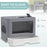 Cat Litter Box Enclosed with Lid Front Entry Top Exit, Drawer Tray, Scoop, Brush, 48.5 x 38 x 36.5cm - Grey