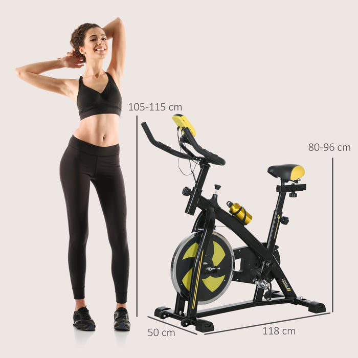 Indoor Exercise Bike Stationary Bike for Home Gym Workout, Yellow