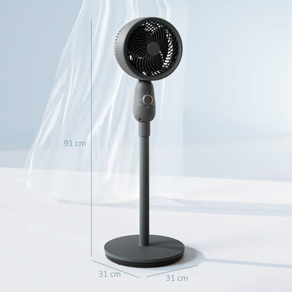 Pedestal Fan for Bedroom, Powerful Air Circulator with 3 Speed, Grey