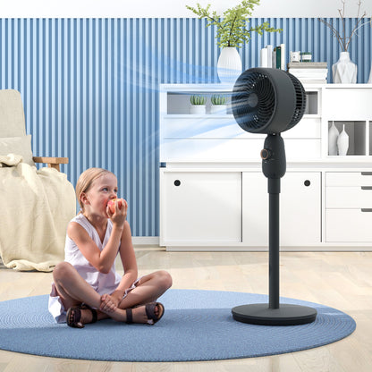 Pedestal Fan for Bedroom, Powerful Air Circulator with 3 Speed, Grey