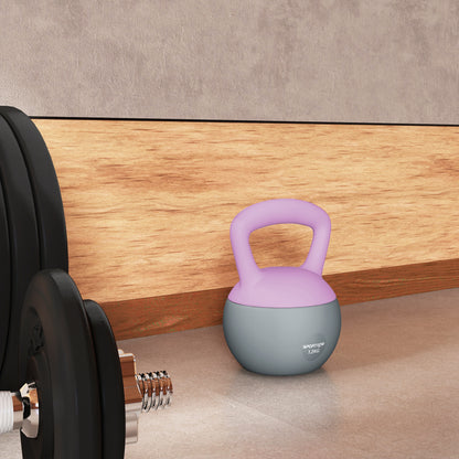 12KG Kettlebell with Soft Body and Non-Slip Handle, Purple, Grey