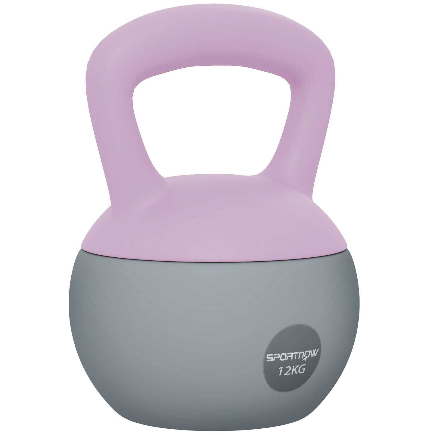 12KG Kettlebell with Soft Body and Non-Slip Handle, Purple, Grey