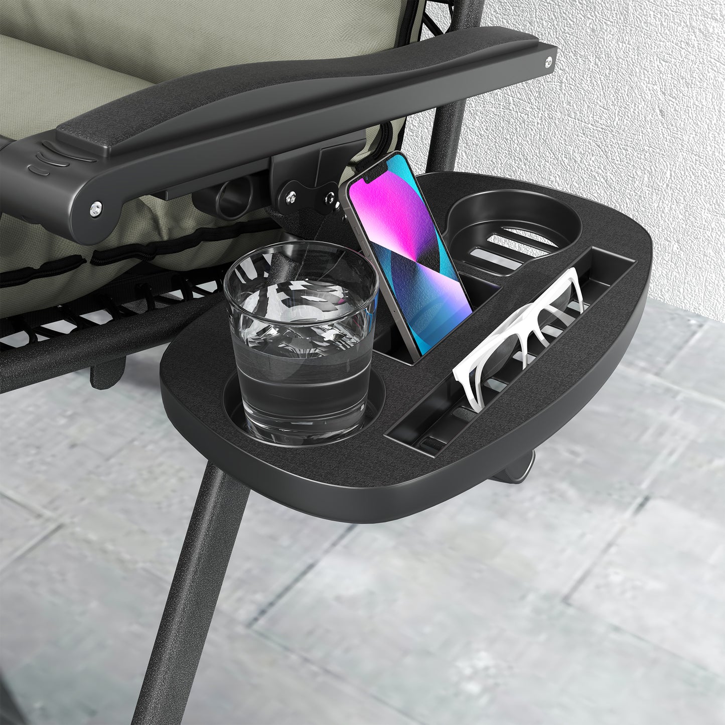 2 Pieces Zero Gravity Chairs, Reclining Folding Sun Lounger, Grey