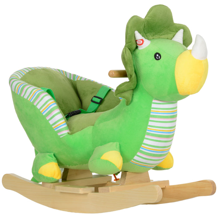 Rocking Horse Dinosaur Design Baby Rocker with Animal Sound, Green