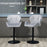 Set Of 2 Bar stools With Backs , Velvet-Touch Barstools w/ Metal Frame Footrest Triangle Indenting Moulded Seat Adjustable Height Swivel Grey