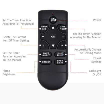 Led Curved Glass Electric Wall Mounted Fire Place Fireplace Heater