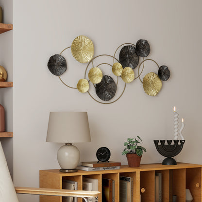 Hanging Wall Sculpture with Modern Lotus-Leaf Design, Metal Wall Art