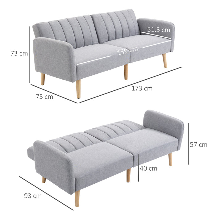 2 Seater Sofa Bed w/ Adjustable Backrest for Living Room, Guest Room