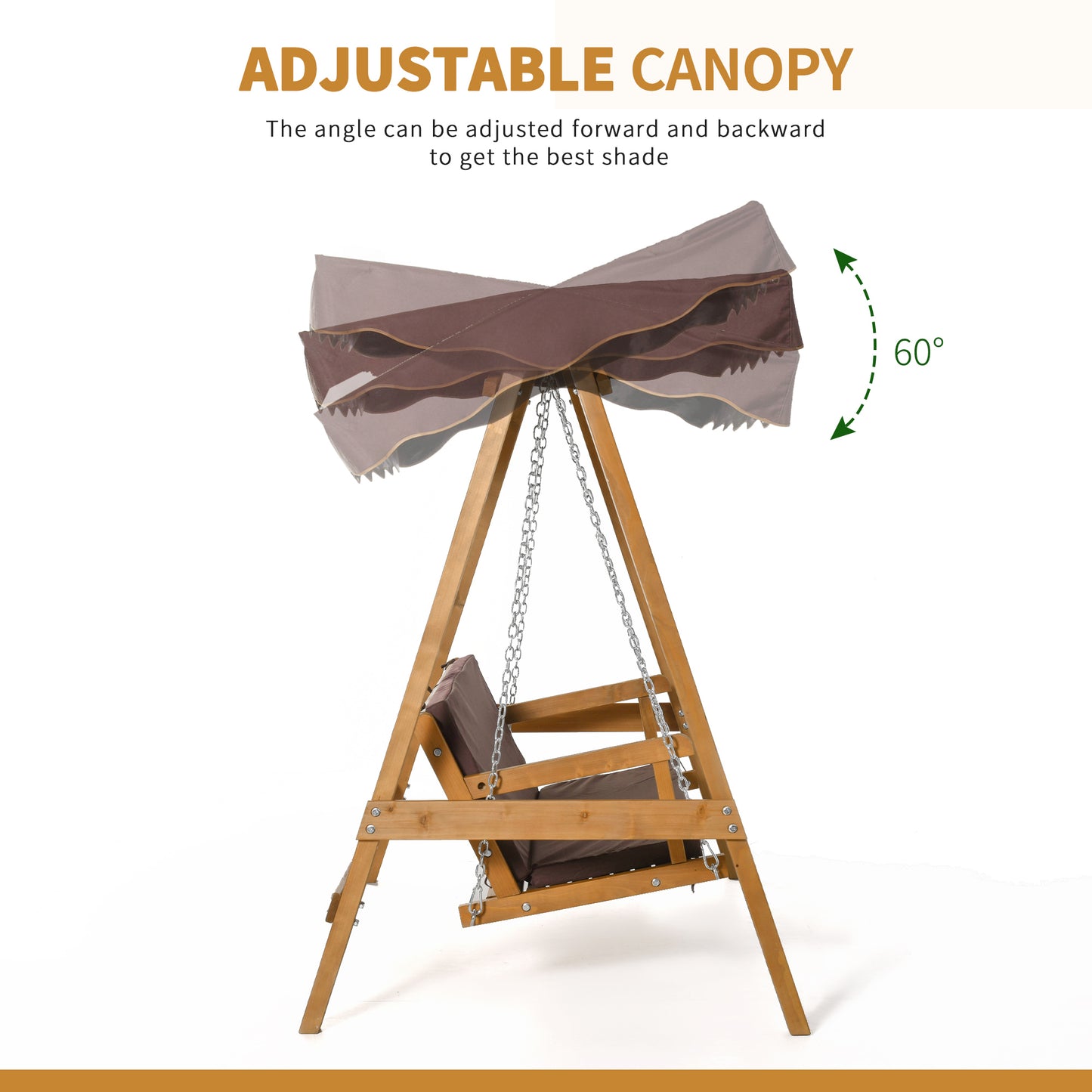 3 Seater Outdoor Garden Swing Chair W/ Canopy Removable Cushion Patio