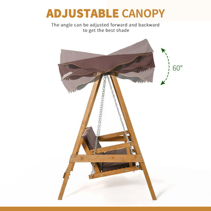 3 Seater Outdoor Garden Swing Chair W/ Canopy Removable Cushion Patio