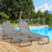 Folding Sun Loungers Set of 2 with Adjustable Backrest, Dark Grey