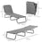 Folding Sun Loungers Set of 2 with Adjustable Backrest, Dark Grey