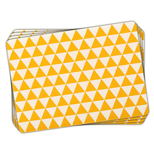 Set of 6 Placemats  Yellow Check