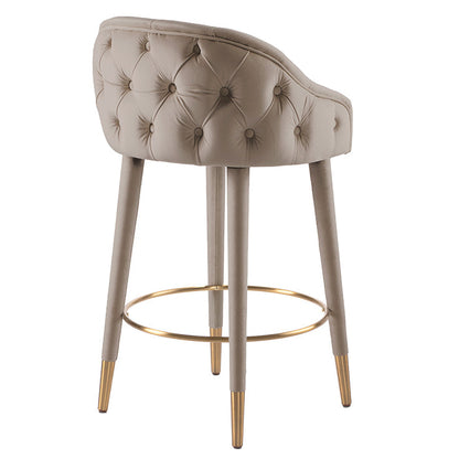 Sophia Counter stool - Taupe - Brass caps