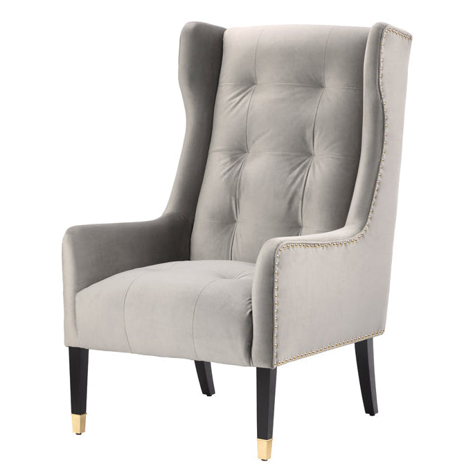 Grayson Armchair Dove Grey - Brushed Gold