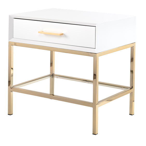 Duo White Bedside Table