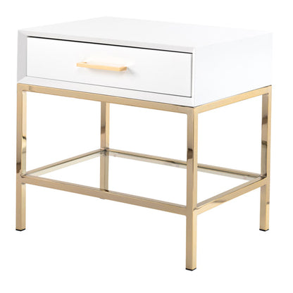 Duo White Bedside Table