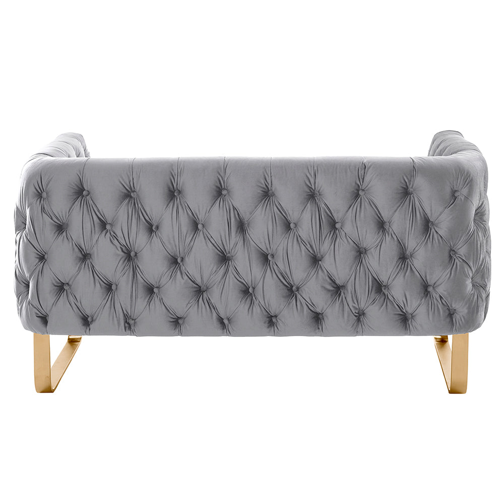 Grosvenor Two Seat Sofa - Dove Grey - Brushed Brass