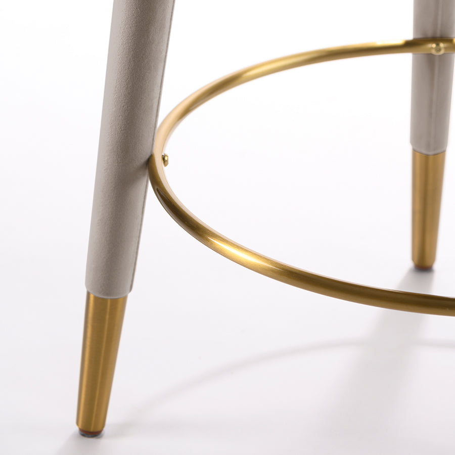 Sophia Counter stool - Taupe - Brass caps