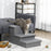 3 Step Dog Steps with Storage Boxes, Cat Stairs for Bed Sofa, Light Grey