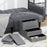 3 Step Dog Steps with Storage Boxes, Cat Stairs for Bed Sofa, Light Grey