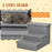 3 Step Dog Steps with Storage Boxes, Cat Stairs for Bed Sofa, Light Grey