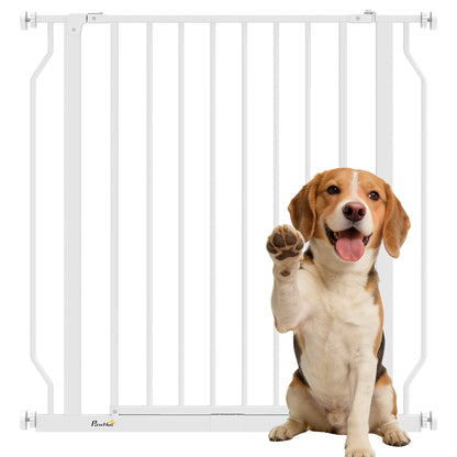 Dog Gate Wide Stair Gate w/ Door Pressure Fit, 75-85W cm, White